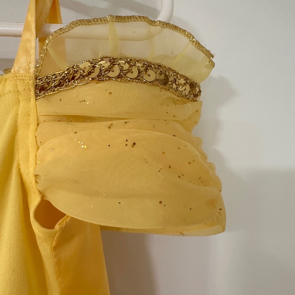 Disney Belle Beauty and the Beast Costume Kids Size 3 Yellow Sequin | Princess - Picture 3 of 10
